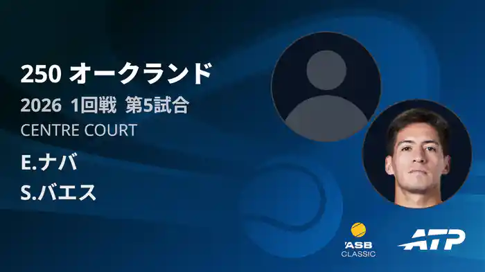 250 オークランド シングルス1回戦 E.ナバ VS S.バエス フルマッチ [ATPツアー 2026]