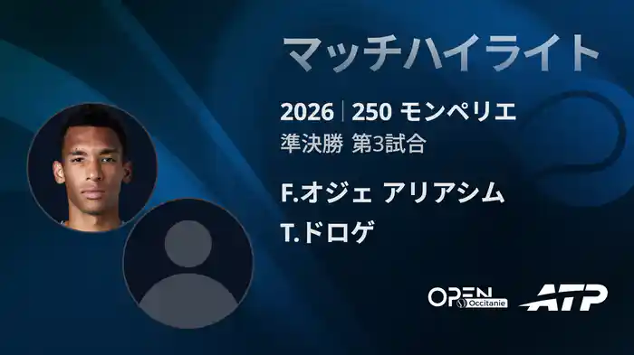 250 モンペリエ シングルス準決勝 F.オジェ アリアシム VS T.ドロゲ マッチハイライト [ATPツアー 2026]