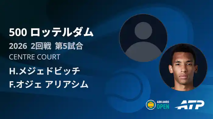 500 ロッテルダム シングルス2回戦 H.メジェドビッチ VS F.オジェ アリアシム フルマッチ [ATPツアー 2026]