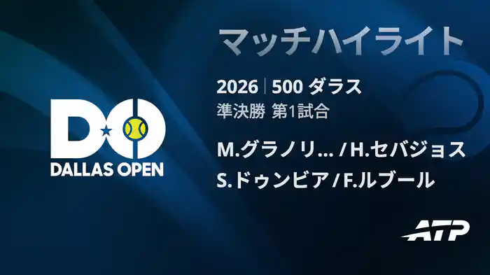 500 ダラス ダブルス準決勝 M.グラノリェルス/H.セバジョス VS S.ドゥンビア/F.ルブール マッチハイライト [ATPツアー 2026]