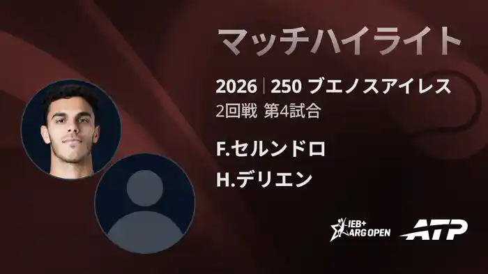 250 ブエノスアイレス シングルス2回戦 F.セルンドロ VS H.デリエン マッチハイライト [ATPツアー 2026]