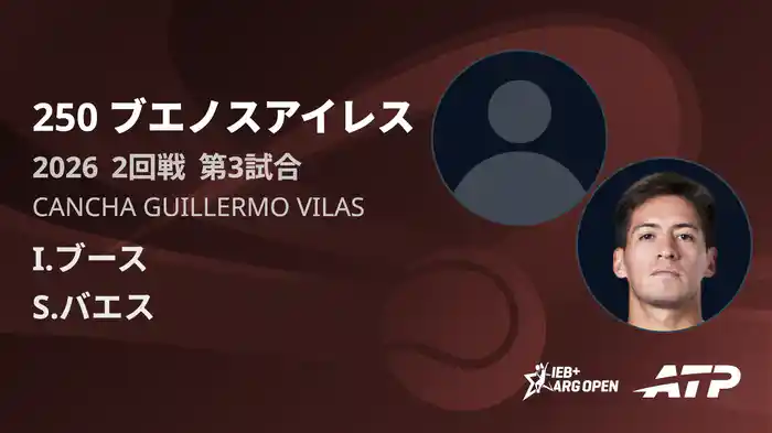 250 ブエノスアイレス シングルス2回戦 I.ブース VS S.バエス フルマッチ [ATPツアー 2026]