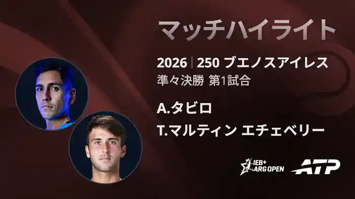 250 ブエノスアイレス シングルス準々決勝 A.タビロ VS T.マルティン エチェベリー マッチハイライト [ATPツアー 2026]