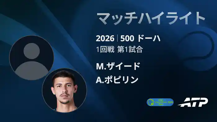 500 ドーハ シングルス1回戦 M.ザイード VS A.ポピリン マッチハイライト [ATPツアー 2026]