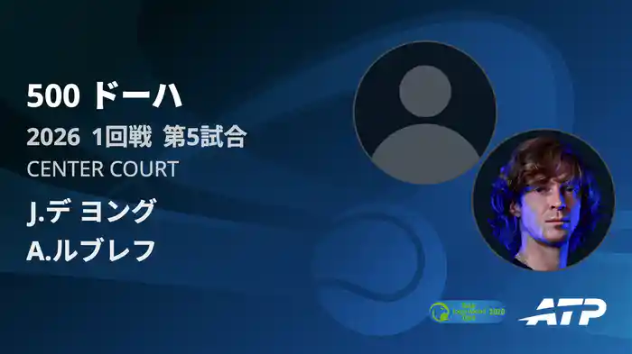 500 ドーハ シングルス1回戦 J.デ ヨング VS A.ルブレフ フルマッチ [ATPツアー 2026]