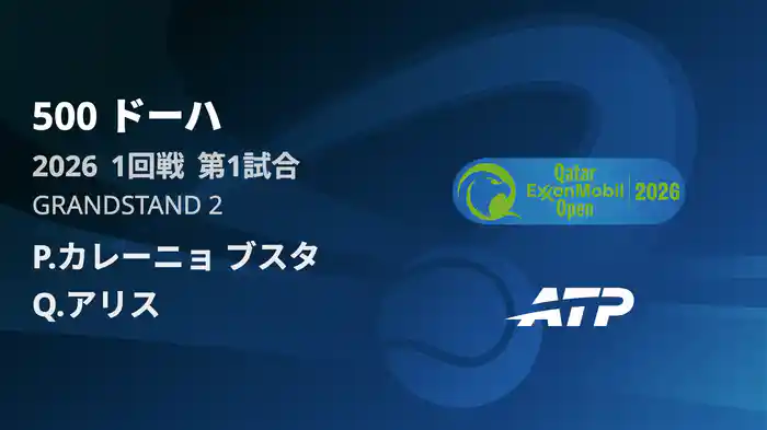 500 ドーハ シングルス1回戦 P.カレーニョ ブスタ VS Q.アリス フルマッチ [ATPツアー 2026]