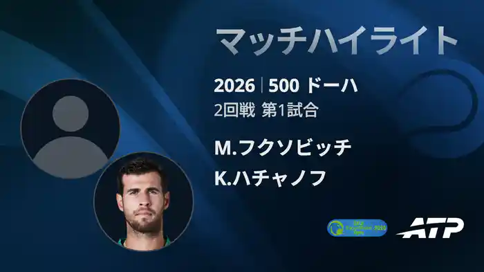 500 ドーハ シングルス2回戦 M.フクソビッチ VS K.ハチャノフ マッチハイライト [ATPツアー 2026]