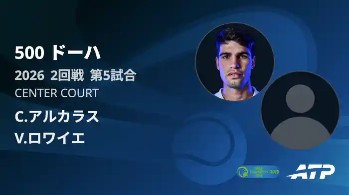 500 ドーハ シングルス2回戦 C.アルカラス VS V.ロワイエ フルマッチ [ATPツアー 2026]