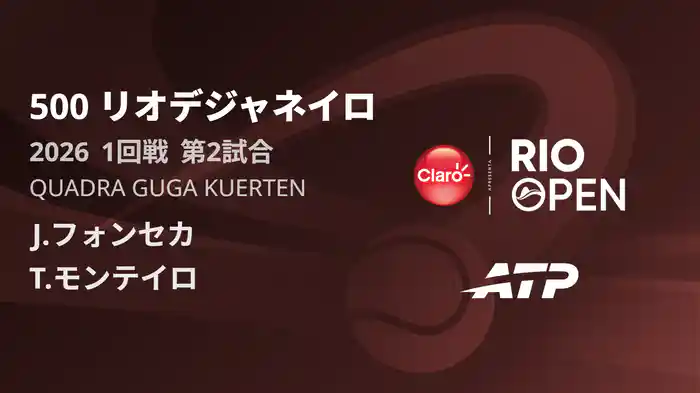 500 リオデジャネイロ シングルス1回戦 J.フォンセカ VS T.モンテイロ フルマッチ [ATPツアー 2026]
