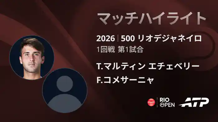 500 リオデジャネイロ シングルス1回戦 T.マルティン エチェベリー VS F.コメサーニャ マッチハイライト [ATPツアー 2026]