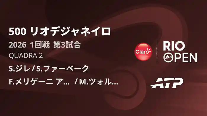 500 リオデジャネイロ ダブルス1回戦 S.ジレ/S.ファーベーク VS F.メリゲーニ アルベス/M.ツォルマン フルマッチ [ATPツアー 2026]