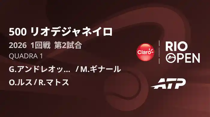 500 リオデジャネイロ ダブルス1回戦 G.アンドレオッツィ/M.ギナール VS O.ルス/R.マトス フルマッチ [ATPツアー 2026]