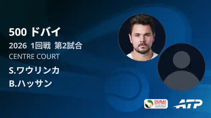 500 ドバイ シングルス1回戦 S.ワウリンカ VS B.ハッサン フルマッチ [ATPツアー 2026]