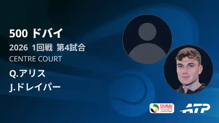 500 ドバイ シングルス1回戦 Q.アリス VS J.ドレイパー フルマッチ [ATPツアー 2026]