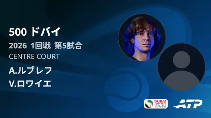 500 ドバイ シングルス1回戦 A.ルブレフ VS V.ロワイエ フルマッチ [ATPツアー 2026]