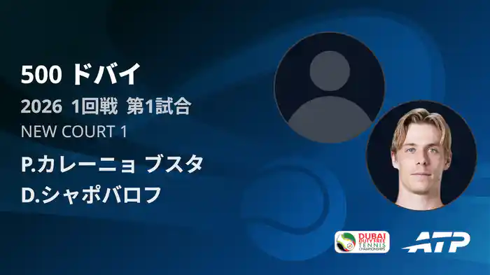 500 ドバイ シングルス1回戦 P.カレーニョ ブスタ VS D.シャポバロフ フルマッチ [ATPツアー 2026]