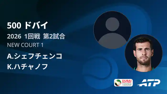 500 ドバイ シングルス1回戦 A.シェフチェンコ VS K.ハチャノフ フルマッチ [ATPツアー 2026]