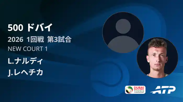 500 ドバイ シングルス1回戦 L.ナルディ VS J.レヘチカ フルマッチ [ATPツアー 2026]