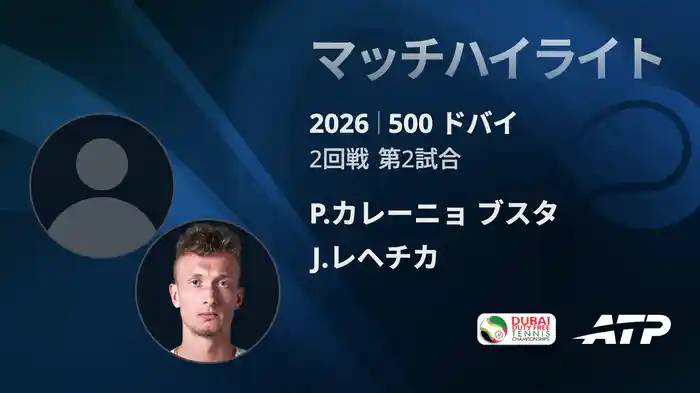 500 ドバイ シングルス2回戦 P.カレーニョ ブスタ VS J.レヘチカ マッチハイライト [ATPツアー 2026]
