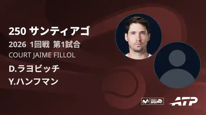 250 サンティアゴ シングルス1回戦 D.ラヨビッチ VS Y.ハンフマン フルマッチ [ATPツアー 2026]