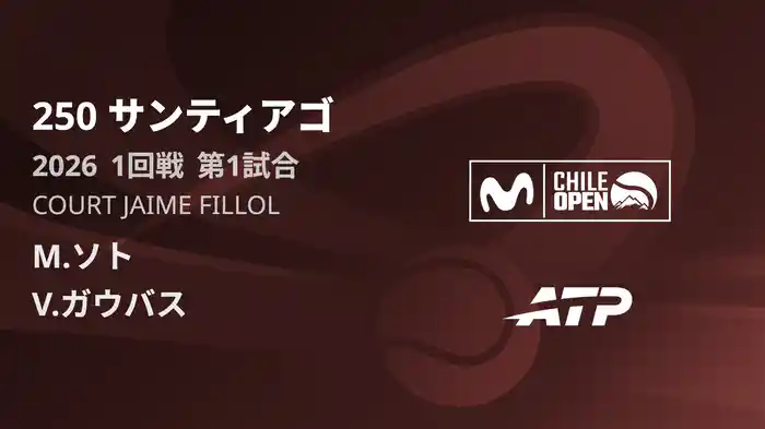 250 サンティアゴ シングルス1回戦 M.ソト VS V.ガウバス フルマッチ [ATPツアー 2026]
