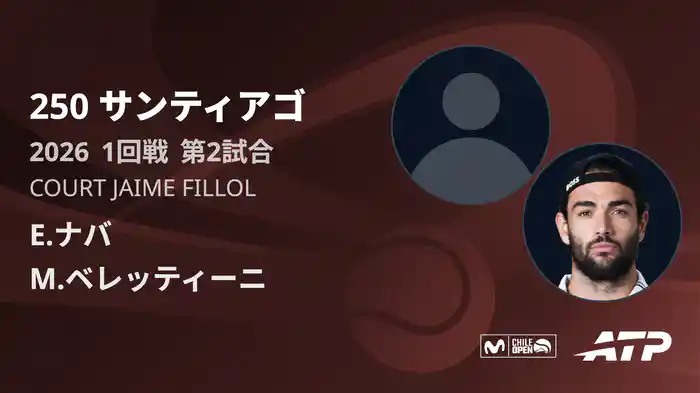 250 サンティアゴ シングルス1回戦 E.ナバ VS M.ベレッティーニ フルマッチ [ATPツアー 2026]