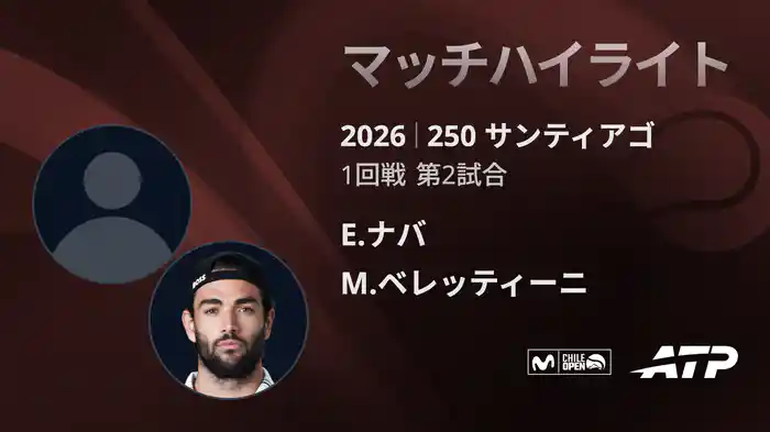 250 サンティアゴ シングルス1回戦 E.ナバ VS M.ベレッティーニ マッチハイライト [ATPツアー 2026]