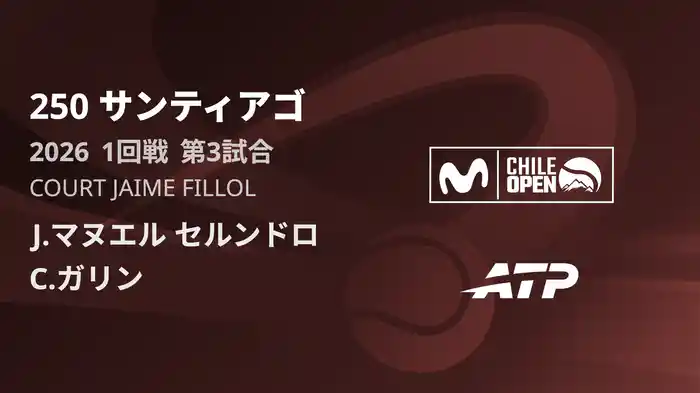 250 サンティアゴ シングルス1回戦 J.マヌエル セルンドロ VS C.ガリン フルマッチ [ATPツアー 2026]