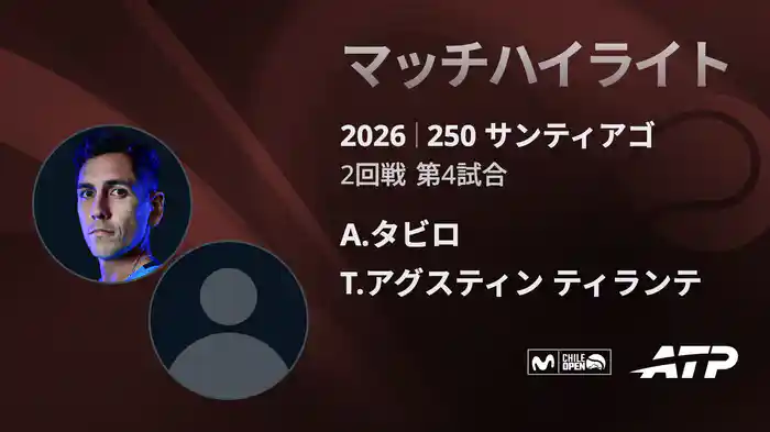 250 サンティアゴ シングルス2回戦 A.タビロ VS T.アグスティン ティランテ マッチハイライト [ATPツアー 2026]