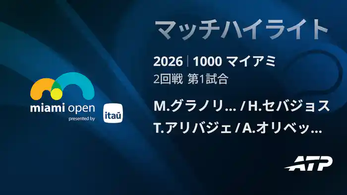 1000 マイアミ ダブルス2回戦 M.グラノリェルス/H.セバジョス VS T.アリバジェ/A.オリベッティ マッチハイライト [ATPツアー 2026]