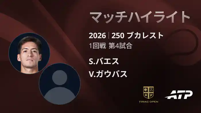 250 ブカレスト シングルス1回戦 S.バエス VS V.ガウバス マッチハイライト [ATPツアー 2026]