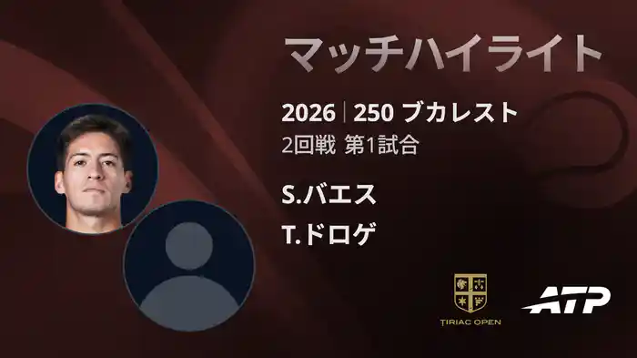 250 ブカレスト シングルス2回戦 S.バエス VS T.ドロゲ マッチハイライト [ATPツアー 2026]