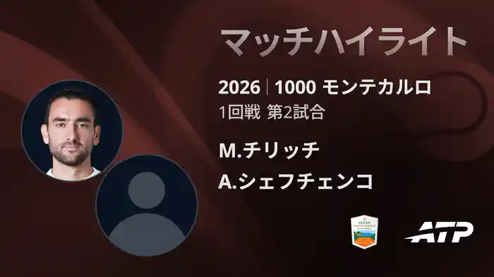 1000 モンテカルロ シングルス1回戦 M.チリッチ VS A.シェフチェンコ マッチハイライト [ATPツアー 2026]