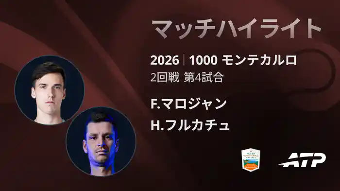 1000 モンテカルロ シングルス2回戦 F.マロジャン VS H.フルカチュ マッチハイライト [ATPツアー 2026]