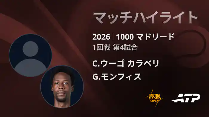 1000 マドリード シングルス1回戦 C.ウーゴ カラベリ VS G.モンフィス マッチハイライト [ATPツアー 2026]