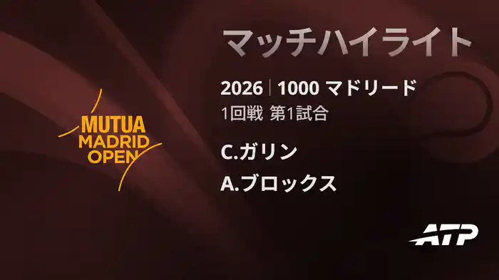 1000 マドリード シングルス1回戦 C.ガリン VS A.ブロックス マッチハイライト [ATPツアー 2026]