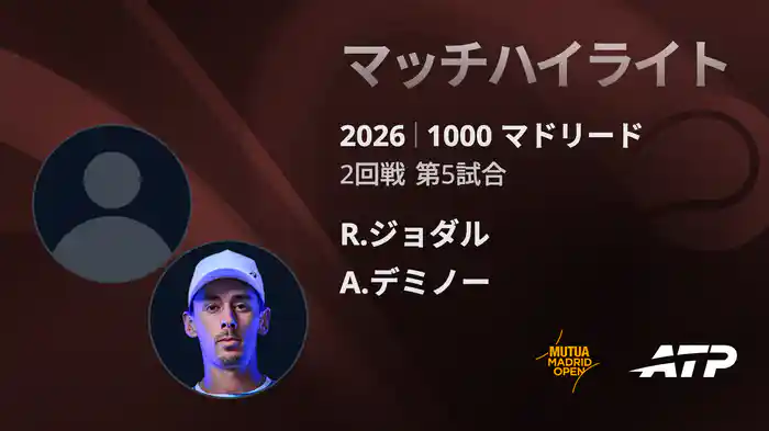 1000 マドリード シングルス2回戦 R.ジョダル VS A.デミノー マッチハイライト [ATPツアー 2026]
