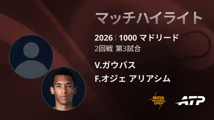 1000 マドリード シングルス2回戦 V.ガウバス VS F.オジェ アリアシム マッチハイライト [ATPツアー 2026]