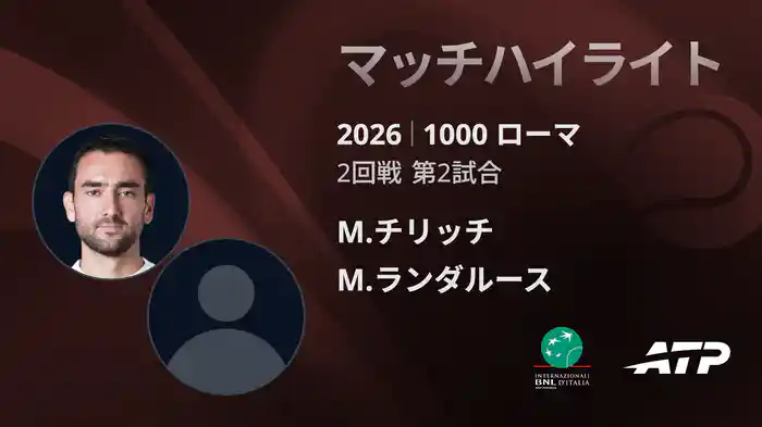 1000 ローマ シングルス2回戦 M.チリッチ VS M.ランダルース マッチハイライト [ATPツアー 2026]