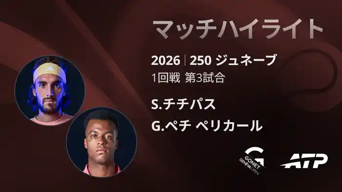 250 ジュネーブ シングルス1回戦 S.チチパス VS G.ペチ ペリカール マッチハイライト [ATPツアー 2026]