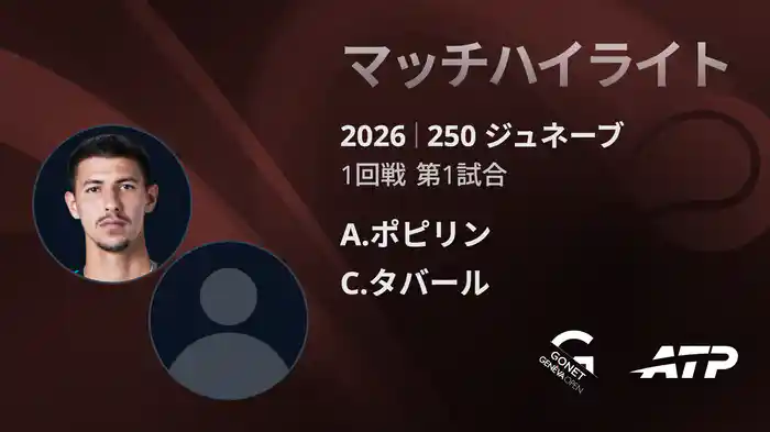 250 ジュネーブ シングルス1回戦 A.ポピリン VS C.タバール マッチハイライト [ATPツアー 2026]
