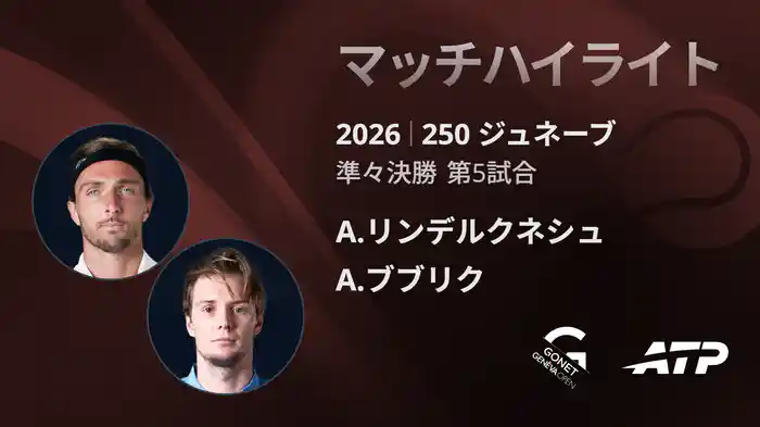250 ジュネーブ シングルス準々決勝 A.リンデルクネシュ VS A.ブブリク マッチハイライト [ATPツアー 2026]