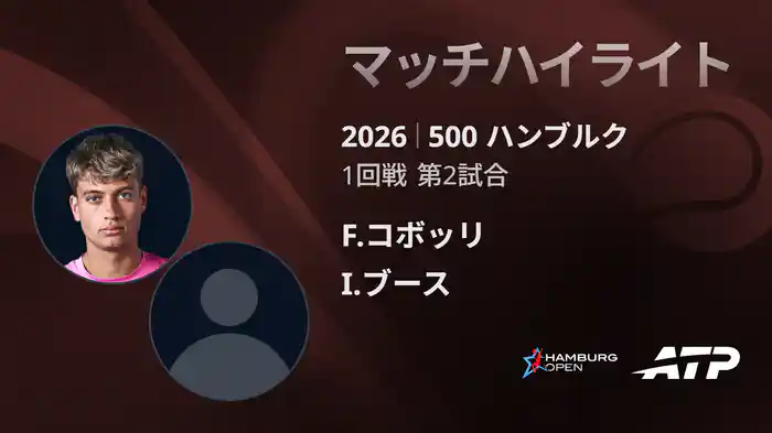 500 ハンブルク シングルス1回戦 F.コボッリ VS I.ブース マッチハイライト [ATPツアー 2026]