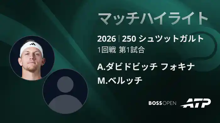 250 シュツットガルト シングルス1回戦 A.ダビドビッチ フォキナ VS M.ベルッチ マッチハイライト [ATPツアー 2026]