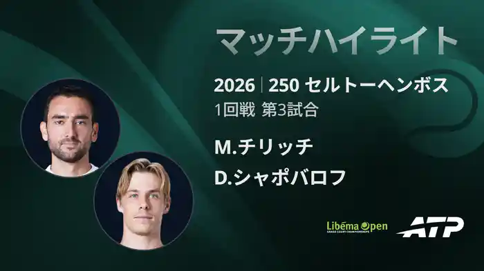 250 セルトーヘンボス シングルス1回戦 M.チリッチ VS D.シャポバロフ マッチハイライト [ATPツアー 2026]