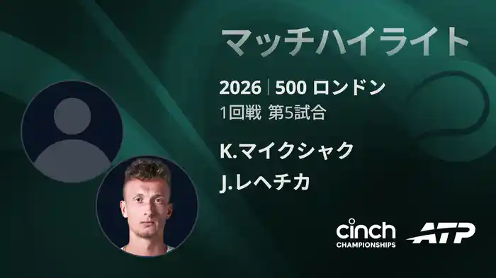 500 ロンドン シングルス1回戦 K.マイクシャク VS J.レヘチカ マッチハイライト [ATPツアー 2026]