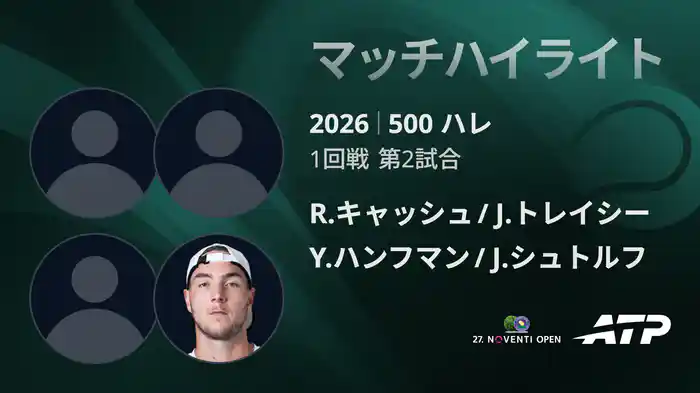 500 ハレ ダブルス1回戦 R.キャッシュ/J.トレイシー VS Y.ハンフマン/J.シュトルフ マッチハイライト [ATPツアー 2026]