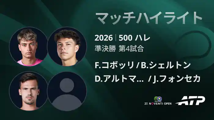 500 ハレ ダブルス準決勝 F.コボッリ/B.シェルトン VS D.アルトマイヤー/J.フォンセカ マッチハイライト [ATPツアー 2026]