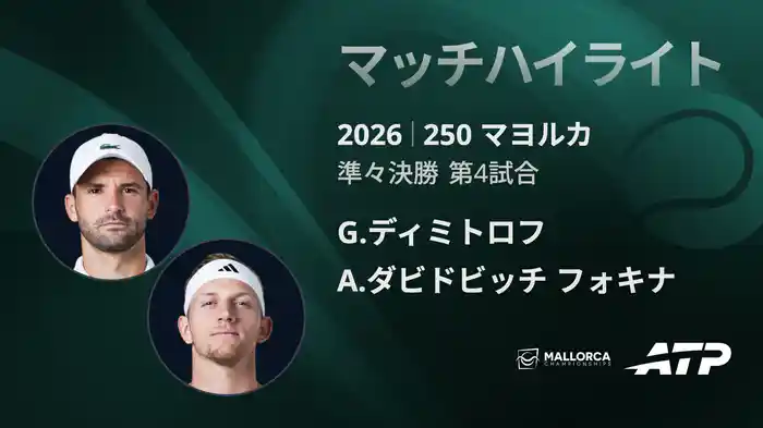 250 マヨルカ シングルス準々決勝 G.ディミトロフ VS A.ダビドビッチ フォキナマッチハイライト [ATPツアー 2026]