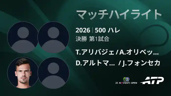 500 ハレ ダブルス決勝 T.アリバジェ/A.オリベッティ VS D.アルトマイヤー/J.フォンセカ マッチハイライト [ATPツアー 2026]